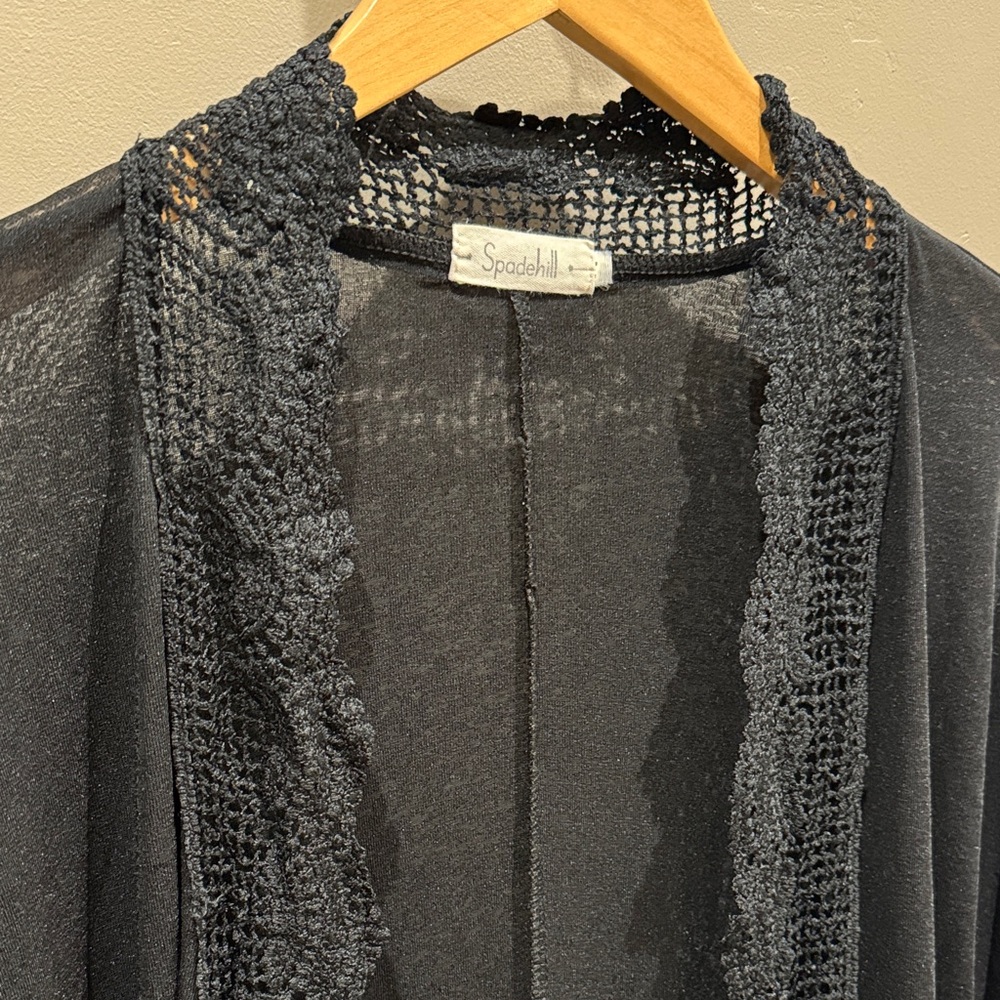 Black Lace Trim Kimono